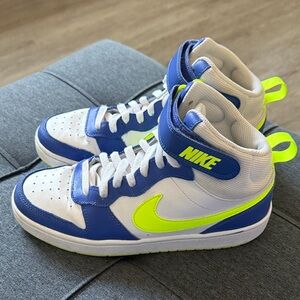 Nike Kids White and Neon Yellow Sneakers